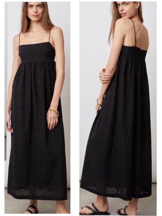 Rails Dresses & Skirts - Rails Black Eyelet Maxi Dress with Spaghetti Straps